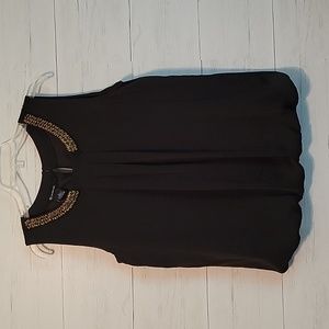 New Directions | Black Beaded Detail Dress Top | Large